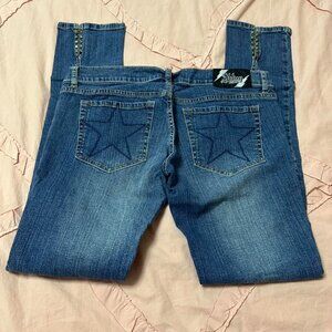 Avril Lavigne by Abbey Dawn Y2K studded jeans with star pockets.